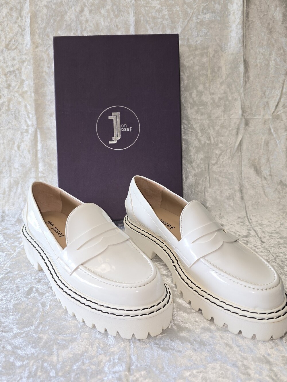 Jon Josef Shoes New Penny White Patent Loafers